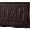 Dolce & Gabbana Elegant Unisex Leather Keyring with Gold Detail