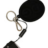 Dolce & Gabbana Chic Black Rubber & Brass Logo Keychain