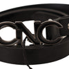 Costume National Elegant Black Leather Fashion Belt