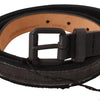 Ermanno Scervino Classic Black Leather Belt with Buckle Fastening