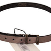 Costume National Chic Pink Metallic Leather Belt with Bronze Buckle