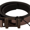 Costume National Chic Pink Metallic Leather Belt with Bronze Buckle