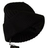 Dolce & Gabbana Elegant Cable Knit Wool Beanie with Fleece Liner