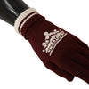 Dolce & Gabbana Elegant Red Cashmere Gloves with Crown Motif