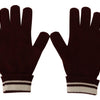 Dolce & Gabbana Elegant Red Cashmere Gloves with Crown Motif