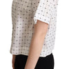 Dolce & Gabbana Chic Monochrome Polka Dot Polo Top