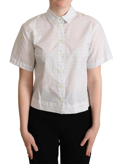 Dolce & Gabbana Elegant Polka Dot Cotton Polo Top