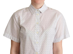 Elegant Polka Dot Cotton Polo Top