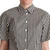 Dolce & Gabbana Elegant Black and White Patterned Cotton Polo