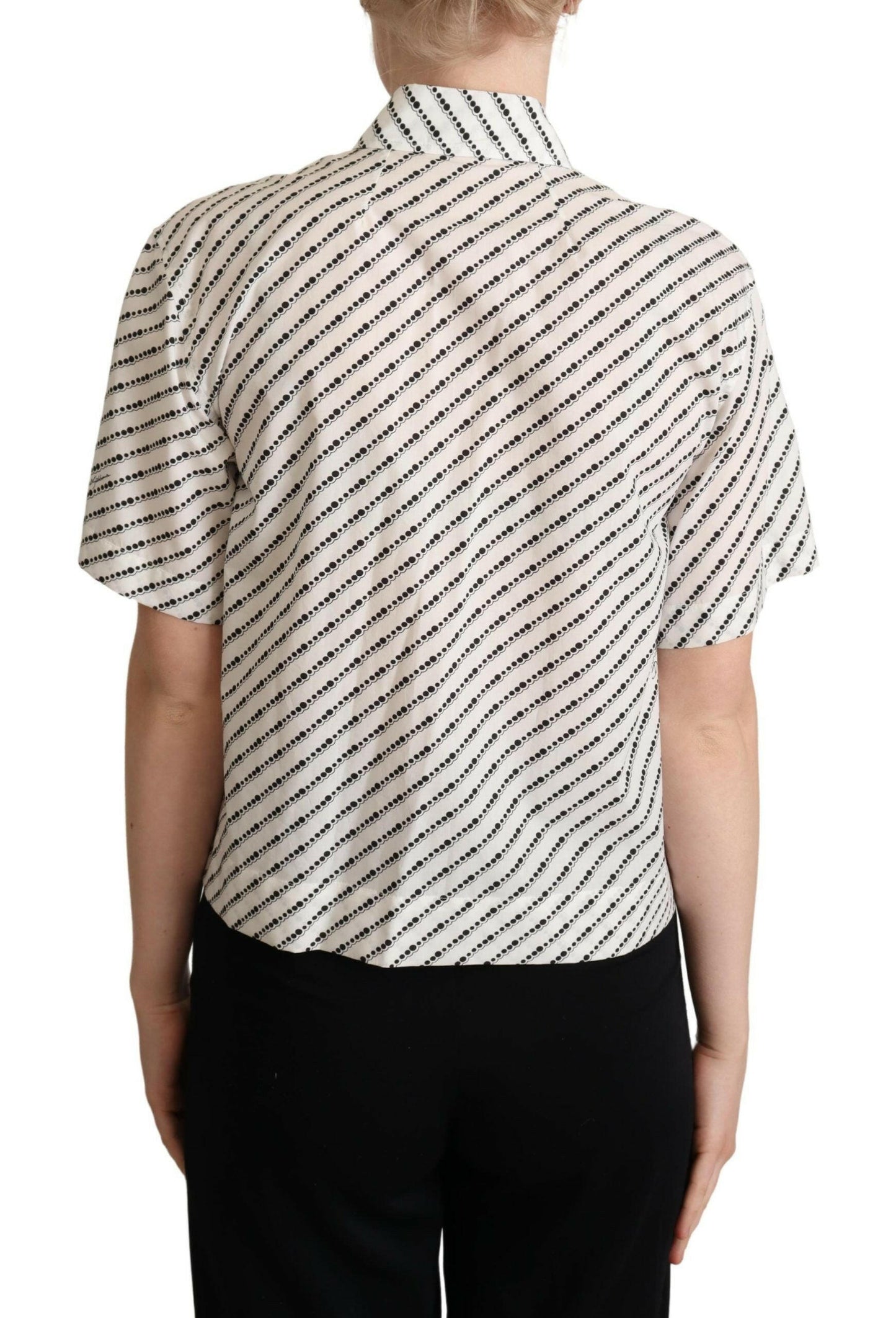 Dolce & Gabbana Elegant Dotted Cotton Polo Top