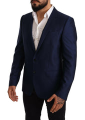 Dolce & Gabbana Elegant Blue Virgin Wool Martini Blazer