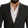 Dolce & Gabbana Elegant Black Striped Virgin Wool Blazer