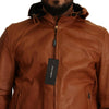 Dolce & Gabbana Elegant Brown Leather Bomber Jacket