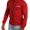 Dolce & Gabbana Elegant Red Full Zip Sweater with DG Motor Club Motif