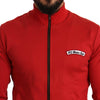 Dolce & Gabbana Elegant Red Full Zip Sweater with DG Motor Club Motif