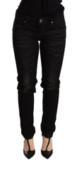 Chic Black Low Waist Skinny Denim