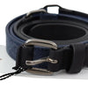 Costume National Elegant Black Leather Adjustable Belt