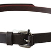 Costume National Elegant Red Brown Leather Fashion Belt