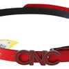 Costume National Chic Red Leather Waist Belt with Black-Tone Buckle