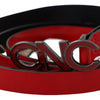 Costume National Chic Red Leather Waist Belt with Black-Tone Buckle