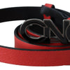 Costume National Elegant Red Leather Waist Belt