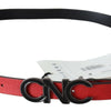 Costume National Elegant Red Leather Waist Belt