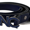 Costume National Sleek Dark Blue Leather Fashion Belt