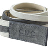 Costume National Chic White Leather Logo Belt