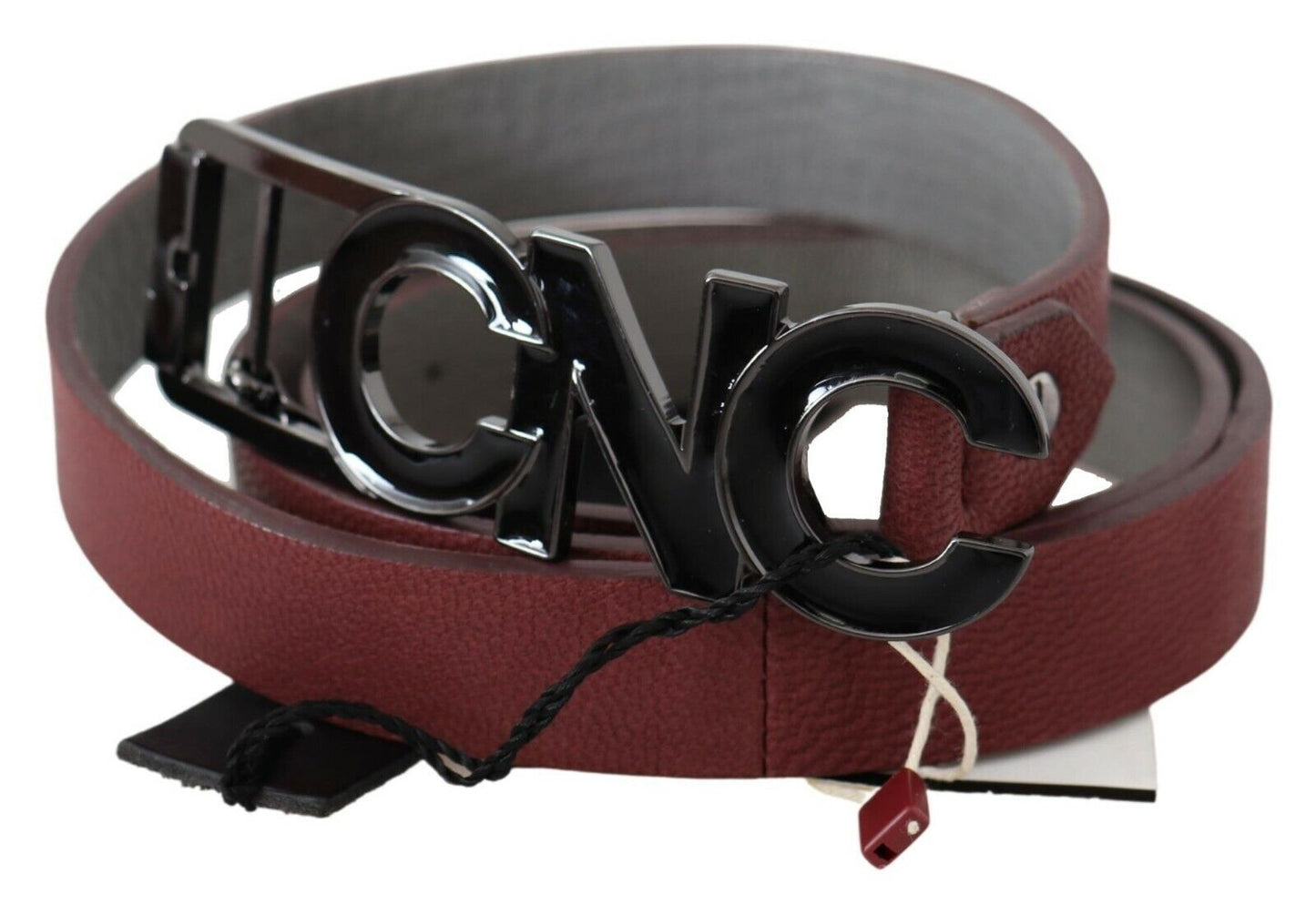 Costume National Elegant Maroon Leather Fashion Belt