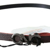 Costume National Maroon & Black Italian Leather Fashion Belt