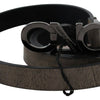 Costume National Elegant Dark Brown Leather Belt