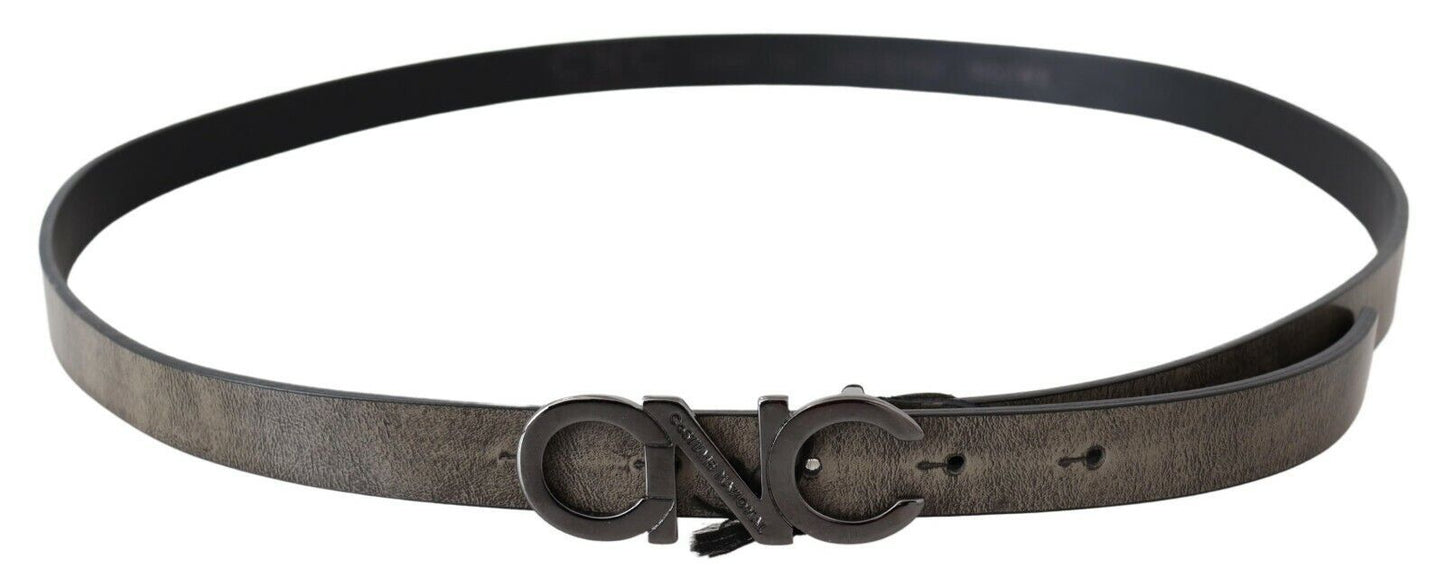 Costume National Elegant Dark Brown Leather Belt