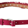 Ermanno Scervino Elegant Maroon Double Buckle Leather Belt