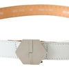 GF Ferre Elegant White Leather Fashion Belt