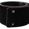 Costume National Elegant Wide Leather Fashion Belt with Metal Accents