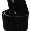 Costume National Elegant Wide Leather Fashion Belt with Metal Accents