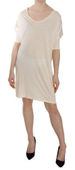 Chic Cream A-Line Elbow Sleeve Dress