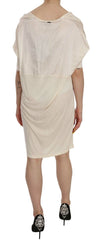 Chic Cream A-Line Elbow Sleeve Dress