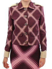 House of Holland Elegant Multicolor Check Print Jacket