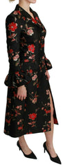 Dolce & Gabbana Elegant Floral Embroidered Trench Coat