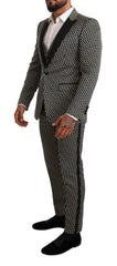 Elegant Martini Black Check Three-Piece Suit