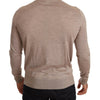 Dolce & Gabbana Beige Turtleneck Cashmere-Silk Blend Sweater