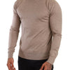 Dolce & Gabbana Beige Turtleneck Cashmere-Silk Blend Sweater