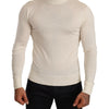 Dolce & Gabbana Ivory Cashmere-Silk Blend Turtleneck Sweater