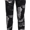 Dolce & Gabbana Elegant Black Banana Leaf Print Capri Pants