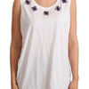 Dolce & Gabbana Floral Trim Logo Tank Top in White