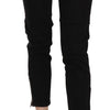 John Galliano Chic Black Mid Waist Slim Cropped Jeans