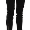 John Galliano Chic Black Mid Waist Slim Cropped Jeans