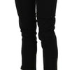 John Galliano Chic Black Mid Waist Slim Cropped Jeans