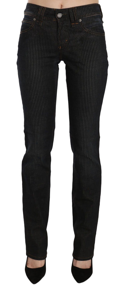 John Galliano Elegant Black Slim Fit Corduroy Jeans